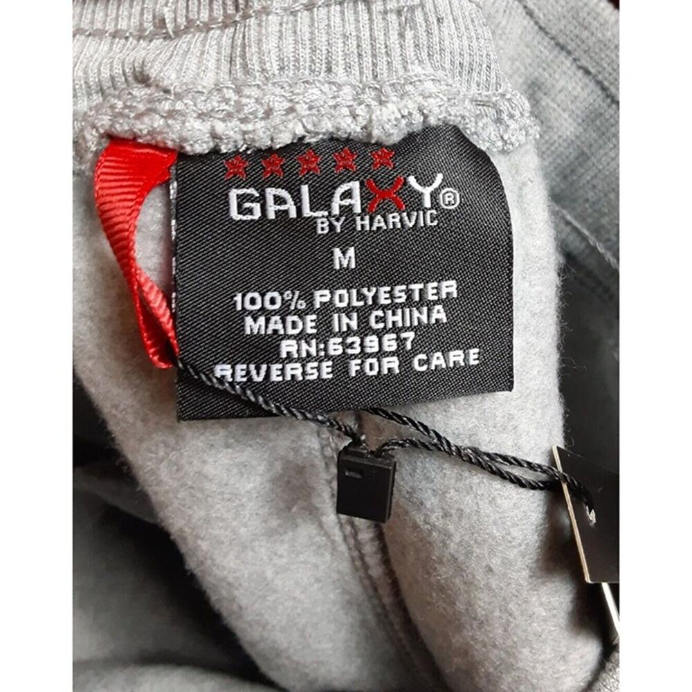 Galaxy by Harvic Mens M Gray Pants Basic Stretch Polyester Slim Fit Joggers NWT - Picture 8 of 8